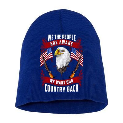 Awake Americans Want Our Country Back Fight For Freedom Usa Meaningful Gift Short Acrylic Beanie