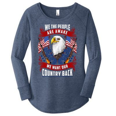 Awake Americans Want Our Country Back Fight For Freedom Usa Meaningful Gift Women's Perfect Tri Tunic Long Sleeve Shirt