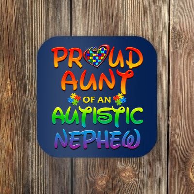 Autism Awareness Wear Proud Aunt Of Nephew Women Coaster