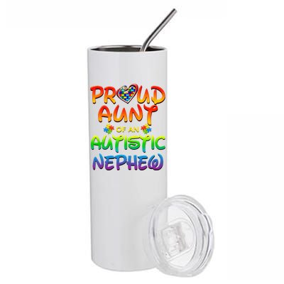 Autism Awareness Wear Proud Aunt Of Nephew Women Stainless Steel Tumbler