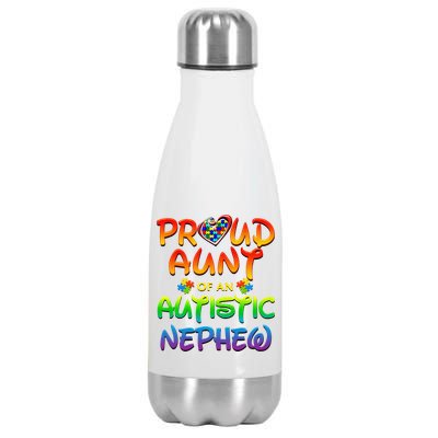 Autism Awareness Wear Proud Aunt Of Nephew Women Stainless Steel Insulated Water Bottle