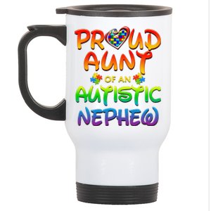 Autism Awareness Wear Proud Aunt Of Nephew Women Stainless Steel Travel Mug