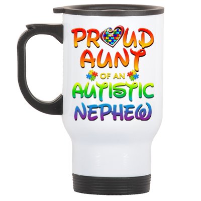 Autism Awareness Wear Proud Aunt Of Nephew Women Stainless Steel Travel Mug