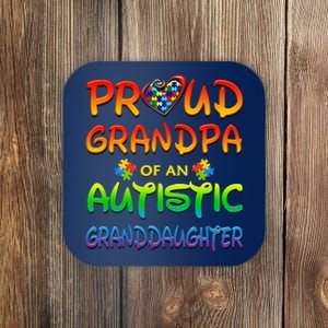 Autism Awareness Wear Proud Grandpa Of Granddaughter Coaster