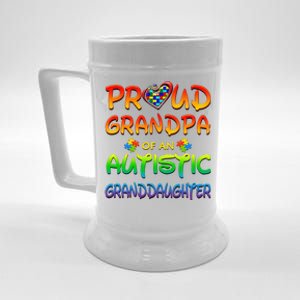 Autism Awareness Wear Proud Grandpa Of Granddaughter Beer Stein