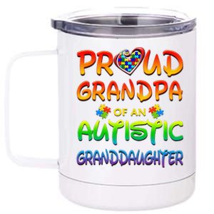 Autism Awareness Wear Proud Grandpa Of Granddaughter 12 oz Stainless Steel Tumbler Cup