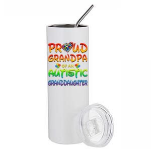 Autism Awareness Wear Proud Grandpa Of Granddaughter Stainless Steel Tumbler