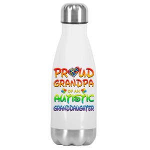 Autism Awareness Wear Proud Grandpa Of Granddaughter Stainless Steel Insulated Water Bottle