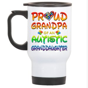 Autism Awareness Wear Proud Grandpa Of Granddaughter Stainless Steel Travel Mug