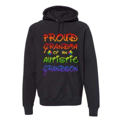 Autism Awareness Wear Proud Grandma Of Grandson Cool Gift Premium Hoodie