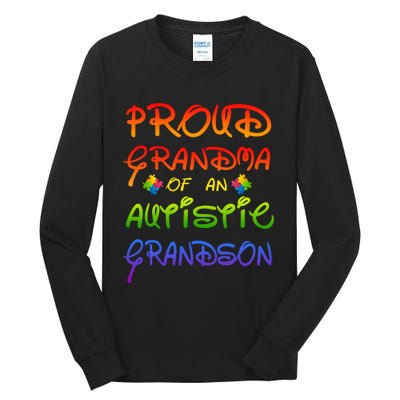 Autism Awareness Wear Proud Grandma Of Grandson Cool Gift Tall Long Sleeve T-Shirt