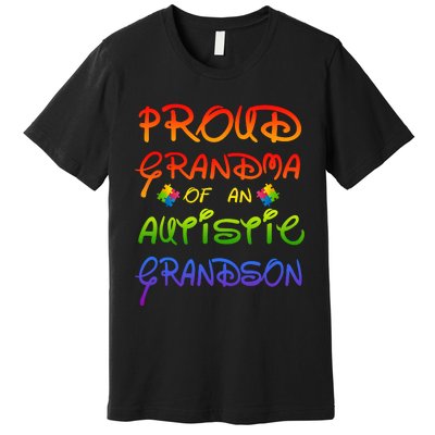 Autism Awareness Wear Proud Grandma Of Grandson Cool Gift Premium T-Shirt