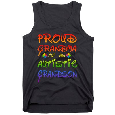 Autism Awareness Wear Proud Grandma Of Grandson Cool Gift Tank Top