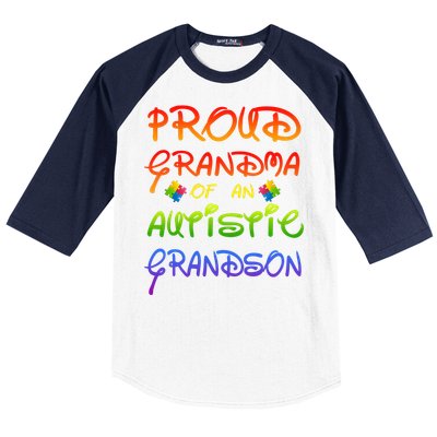 Autism Awareness Wear Proud Grandma Of Grandson Cool Gift Baseball Sleeve Shirt