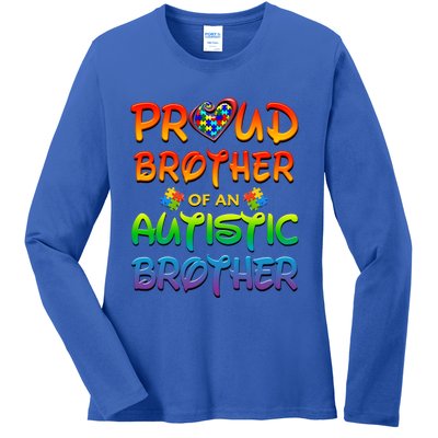 Autism Awareness Wear Proud Brother Of Brother Funny Gift Ladies Long Sleeve Shirt