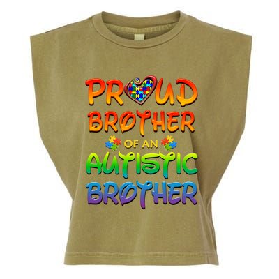 Autism Awareness Wear Proud Brother Of Brother Funny Gift Garment-Dyed Women's Muscle Tee