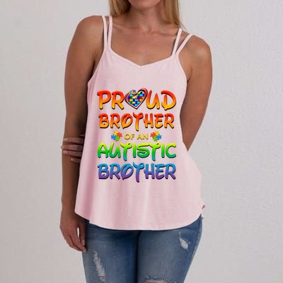 Autism Awareness Wear Proud Brother Of Brother Funny Gift Women's Strappy Tank