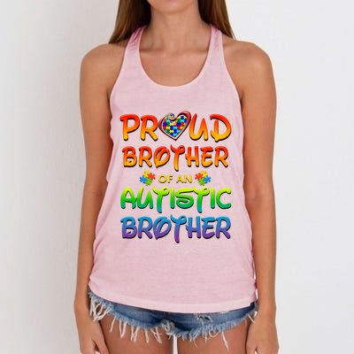 Autism Awareness Wear Proud Brother Of Brother Funny Gift Women's Knotted Racerback Tank