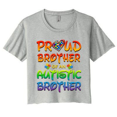 Autism Awareness Wear Proud Brother Of Brother Funny Gift Women's Crop Top Tee