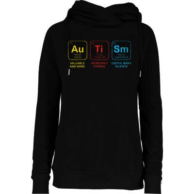 Autism Awareness Women Men Kids Elements Periodic Table ASD Womens Funnel Neck Pullover Hood