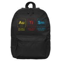 Autism Awareness Women Men Kids Elements Periodic Table ASD 16 in Basic Backpack