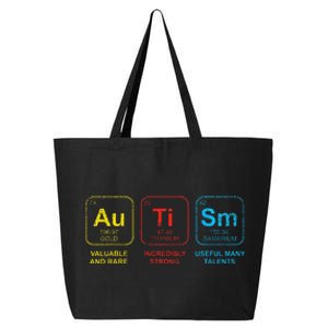 Autism Awareness Women Men Kids Elements Periodic Table ASD 25L Jumbo Tote