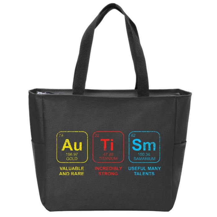 Autism Awareness Women Men Kids Elements Periodic Table ASD Zip Tote Bag