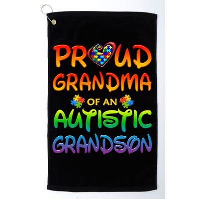 Autism Awareness Wear Proud Grandma Of Grandson Cool Gift Golf Towel