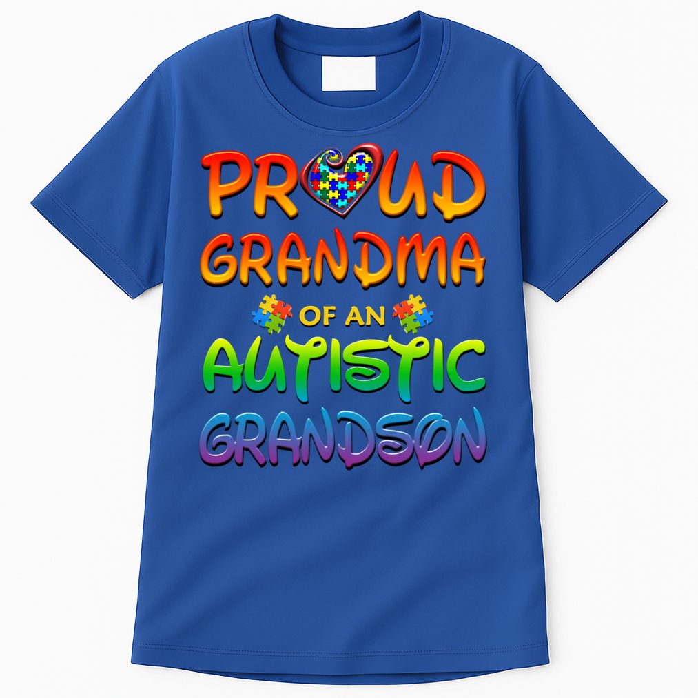 Autism Awareness Wear Proud Grandma Of Grandson Cool Gift Tall T-Shirt