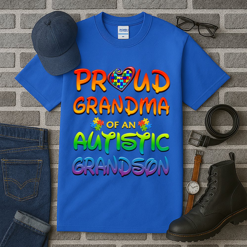 Autism Awareness Wear Proud Grandma Of Grandson Cool Gift Tall T-Shirt