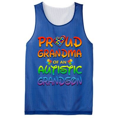 Autism Awareness Wear Proud Grandma Of Grandson Cool Gift Mesh Reversible Basketball Jersey Tank