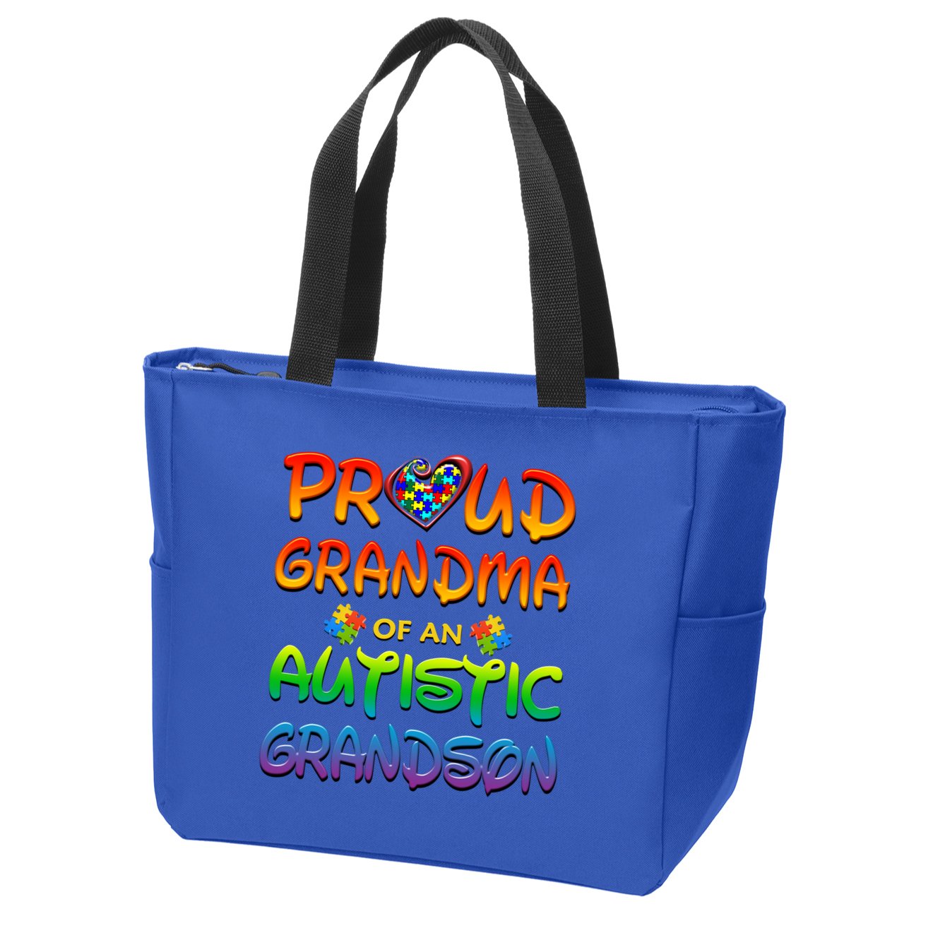 Autism Awareness Wear Proud Grandma Of Grandson Cool Gift Zip Tote Bag