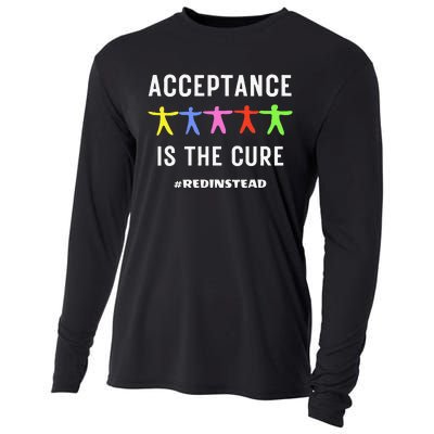 Autism Awareness Wear Red Instead In April REDinstead Cooling Performance Long Sleeve Crew