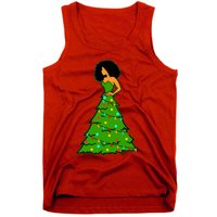 African American Woman Christmas Tree Xmas Decor Tank Top