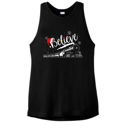 All Abroad Xmas Santa Ladies PosiCharge Tri-Blend Wicking Tank