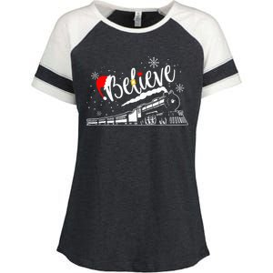 All Abroad Xmas Santa Enza Ladies Jersey Colorblock Tee