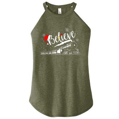 All Abroad Xmas Santa Women's Perfect Tri Rocker Tank