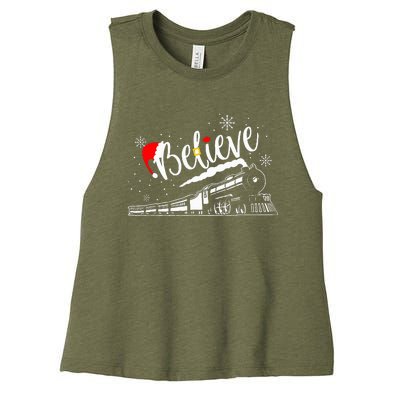 All Abroad Xmas Santa Women's Racerback Cropped Tank