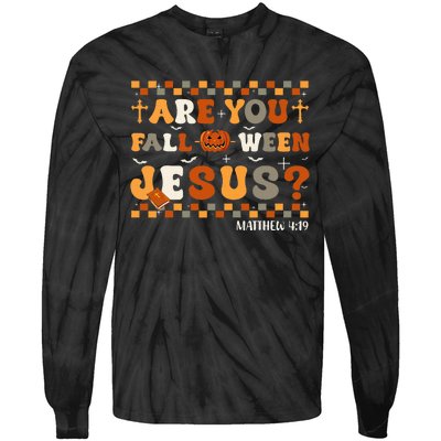 Autumn Are You Falloween Jesus Christian Halloween Tie-Dye Long Sleeve Shirt