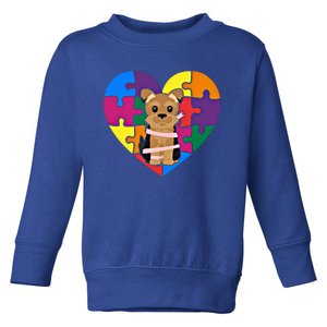 Autism Awareness Yorkie Heart ValentineS Day Puzzle Piece Gift Toddler Sweatshirt