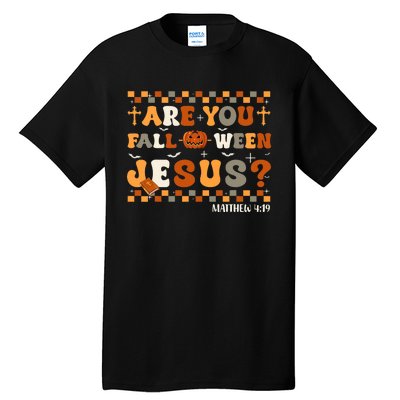 Autumn Are You Falloween Jesus Christian Halloween Pumpkin Tall T-Shirt