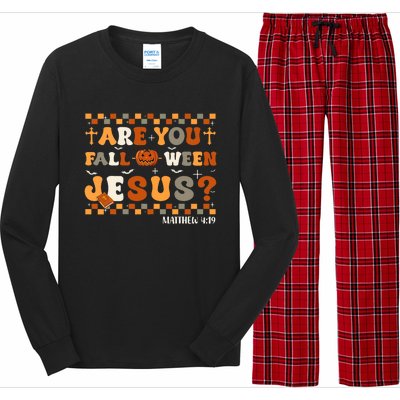 Autumn Are You Falloween Jesus Christian Halloween Pumpkin Long Sleeve Pajama Set