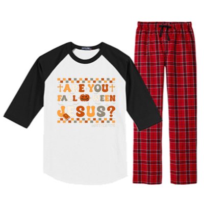 Autumn Are You Falloween Jesus Christian Halloween Pumpkin Raglan Sleeve Pajama Set