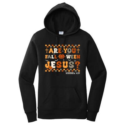 Autumn Are You Falloween Jesus Christian Halloween Pumpkin Women's Pullover Hoodie