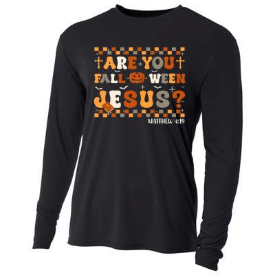 Autumn Are You Falloween Jesus Christian Halloween Pumpkin Cooling Performance Long Sleeve Crew