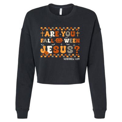 Autumn Are You Falloween Jesus Christian Halloween Pumpkin Cropped Pullover Crew