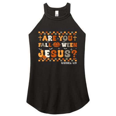 Autumn Are You Falloween Jesus Christian Halloween Pumpkin Women's Perfect Tri Rocker Tank