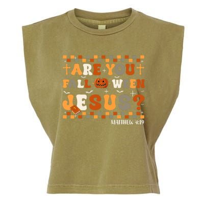 Autumn Are You Falloween Jesus Christian Halloween Pumpkin Garment-Dyed Women's Muscle Tee