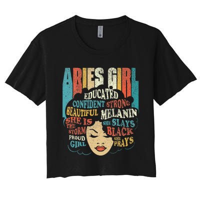 Aries Astrology Zodiac Sign Horoscope Astrologer Women's Crop Top Tee