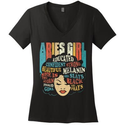 Aries Astrology Zodiac Sign Horoscope Astrologer Women's V-Neck T-Shirt